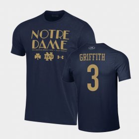 #3 Houston Griffith 2022 Shamrock Series Fighting Irish Men's Navy T-Shirt 874194-728 #3 Houston Griffith 2022 Shamrock Series Fighting Irish Men's Navy T-Shirt 874194-728