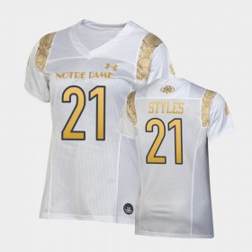 #21 Lorenzo Styles 2022 Shamrock Series Notre Dame Replica Women White Jersey 665061-246 #21 Lorenzo Styles 2022 Shamrock Series Notre Dame Replica Women White Jersey 665061-246